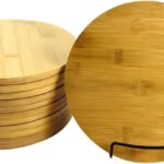 Set of 12, Bulk Bamboo Cutting Boards – 9″ Round Reversible Wood Board, Serving Tray, Placemat, Charcuterie Platter for Engraving, Epoxy Resin Art, Personalized DIY Crafts, Wall Sign Display