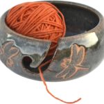 ALWAYS AZUL POTTERY Dragonfly Yarn Bowl in Seamist Glaze – Handmade Ceramic Pottery Yarn Bowl – Knitting & Crochet Yarn Holder – Artisan Glazed Pottery- Wool Bowl Great for Knitters