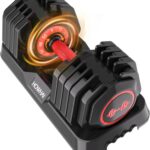 55lb Adjustable Dumbbell, 10 in 1 Hand Adjustable Weights Dumbbell with Anti-Slip Texture Handle, Exercise & Fitness for Men/Women Gym Equipment for Home Strength Training Equipment