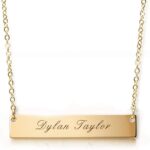 Personalized Necklace for Women, Custom Name Bar Pendant, Graduation Gift or Mothers Day Gift for Her, Gold Name Plate for Mom