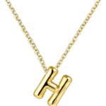 Gold Initial Necklaces for Teens Women, Teen Gifts Trendy Bubble Letter Pendant Necklace Jewelry Personalized Birthday Gifts for Teens Women