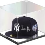 Hat Display Case, Clear Acrylic Hat Box with Mirror Base, Display Case for Baseball Cap, Snapback Caps, Mini Helmet (8.7×7.9×7.1 inch, 22x20x18 cm)