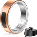 MUNBYN Smart Ring for Women and Men, Fitness Tracker with Sleep Tracking, Heart Rate, Blood Oxygen, Health Reports, Step Counter, 5ATM Waterproof, Compatible with iOS & Android, Rose Gold 8