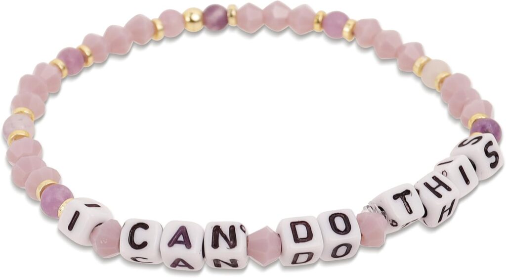 Inspired Beaded Stretch Bracelets for Women Cute Family Lover Letter Crystal Pink Blue Beads Stackable Bracelet