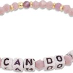 Inspired Beaded Stretch Bracelets for Women Cute Family Lover Letter Crystal Pink Blue Beads Stackable Bracelet