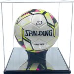 Soccer Ball Display Case,Self-Assembly Acrylic Display Case,Soccer Ball Display Boxes Full Size,Dustproof Protection Showcase for Volleyball Collectible Sports Memorabilia.