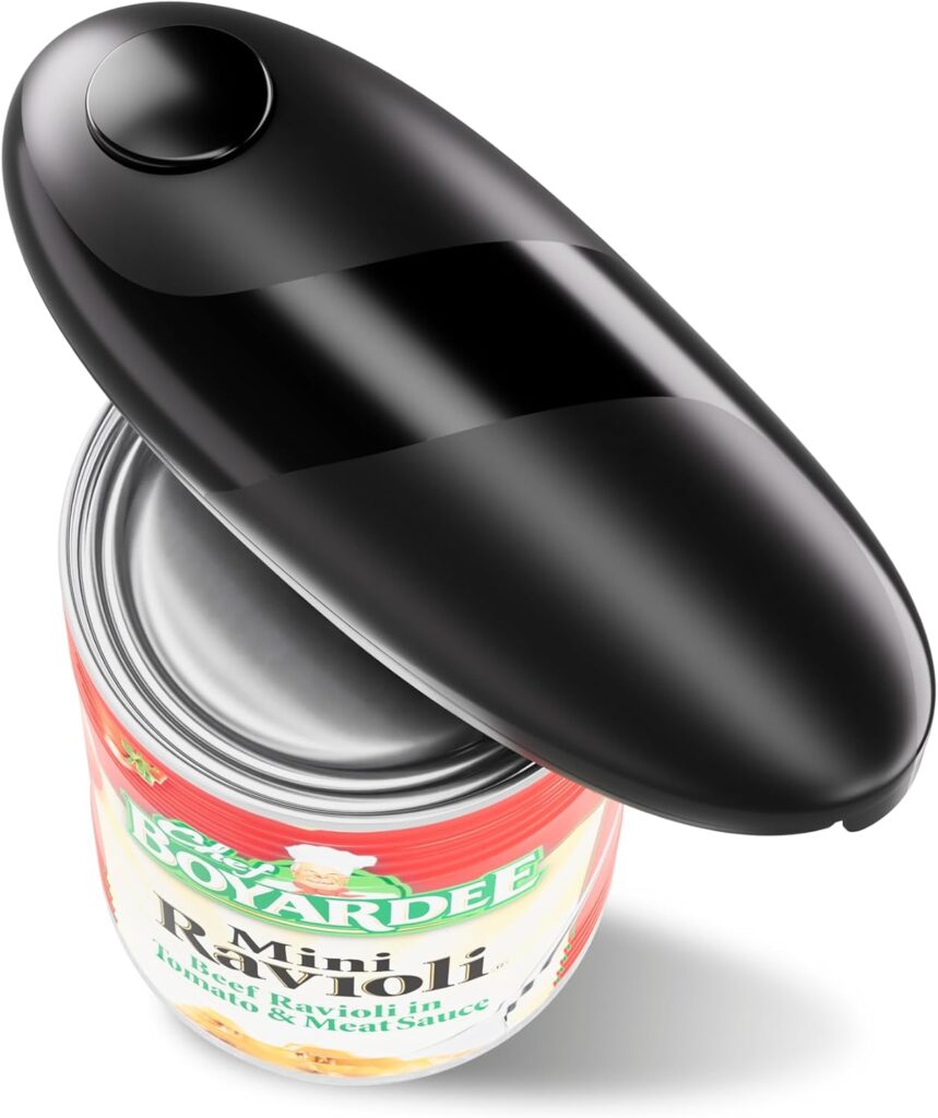 Electric Can Opener for Seniors – One Touch Automatic Kitchen Gadget, Smooth Edge Design for Safety & Arthritis-Friendly Use, Works with All Can Sizes
