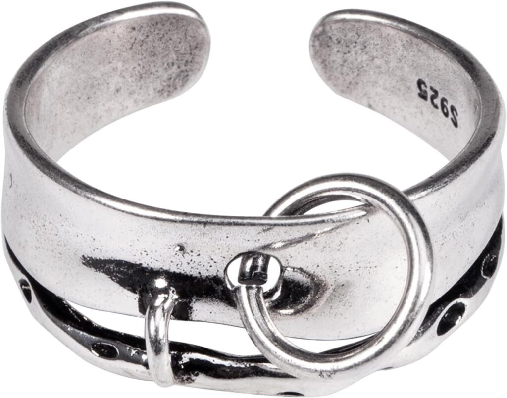 Handmade 925 Sterling Silver Ring Adjustable Stacking Ring Vintage Statement Ring Personalized Jewelry for Women & Men
