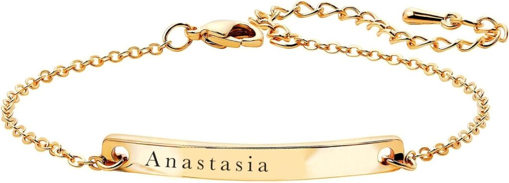 MignonandMignon Custom Engraved Name Bracelet, Personalized Initial Charm Jewelry for Mom, Daughter, Grandma, Matching Bracelets, Birthay Gifts for Her – 2BR