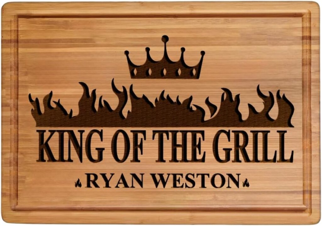 Personalized Gifts for Men Custom Engraved Cutting Board BBQ & Grilling Gift, Unique Grill Master Gift for Dad, Husband, or Father in Law Perfect Birthday or Christmas Gift Idea
