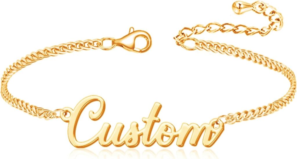 Yofair Ankle Bracelets for Women 18K Gold Plated Custom Gold Name Anklet Personalized Dainty Anklet Bracelet Summer Beach Jewelry for Women