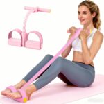 Pedal Resistance Bands with Handles, Upgrade 6-Tubes Manual Tension Training Pedal, Natural Rubber Foot Pedal Resistance Bands, Multifunction Fitness Bands for Abdomen, Waist, Arm, Leg