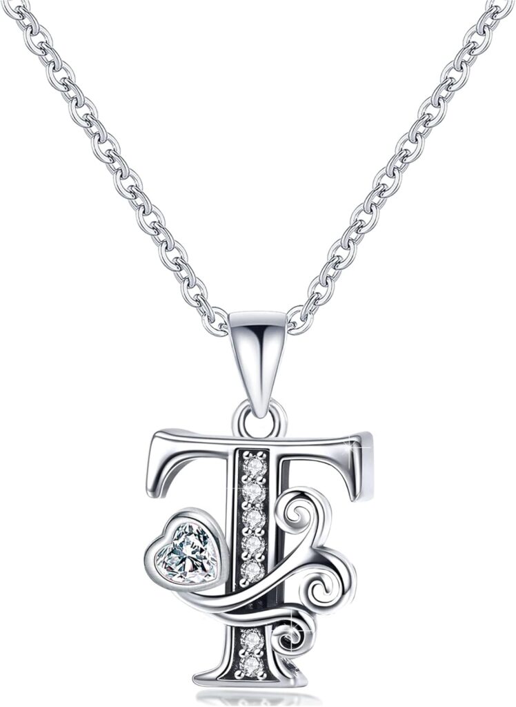 S925 Sterling Silver Initial Letter Necklaces for Women Dainty Letter Chain Necklace for Women Personalized Jewelry Gifts