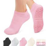 YeuG 4/6 Pairs Pilates Socks for Women – Non Slip Grip Socks for Yoga, Barre, Hospital, Barefoot
