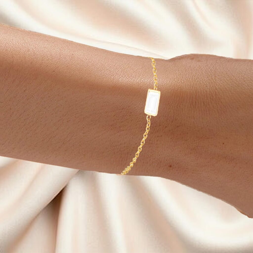 Dainty Birthstone Bracelets for Women Gold-Plated Adjustable Link Bracelet Elegant Birthstone Jewelry for Birthday, Mom, Wife, Girlfriend Hypoallergenic & Tarnish-Resistant