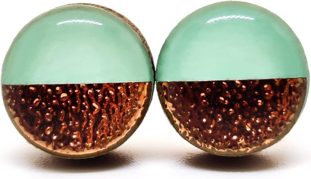 Two Toned with Faux Hammered Metal 10mm Stud Earrings Set, Round Studs for Women Girls Men, Handmade, Stainless Steel Posts for Sensitive Ears, Lightweight Color Dot Earrings by Candi Cove Designs