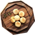 Set of 2 Acacia Wood Charcuterie Boards Round Wooden Serving Tray Fruit Platter Decor Trays Serving Ware Food Dish Serving Platters Cheese Board Square Party Trays Charger Plate Hosting Essentials