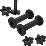 Dumbbell Handles Pair Universal Handle, Adjustable Dumbbell Bar Fit 1″ Plates, Standard Weight Plates with 1″ Diameter, Portable Balance Quick Adjustable Weight for Workouts Home Gym
