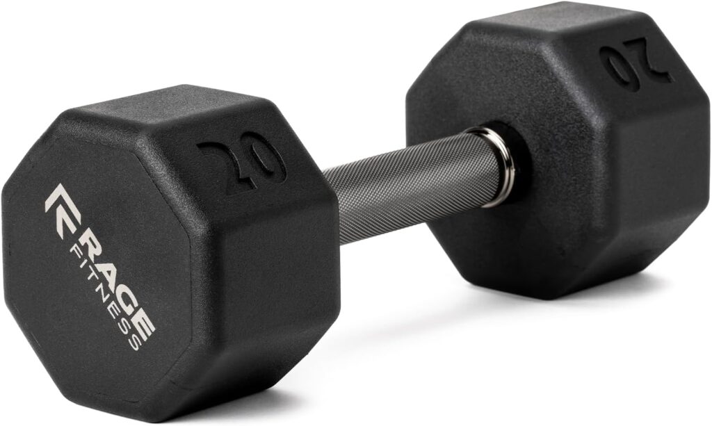 Rubber Coated Dumbbells – No Roll Design Easy-Grip Steel Knurled Handle, Weights Dumbbells Set for Strength Training – Ideal Weights Set for Home Gym – 10-60 LBS SOLD INDIVIDUALLY