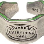 Handmade Vintage 925 Sterling Silver Wide Band Rings for Women/Men,Adjustable Thumb Finger Ring