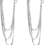 Silver/Gold Hanging Chain Dangle Earrings for Women Tassel Drop Chain Stud Earrings Dangling
