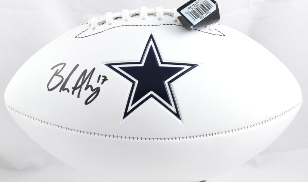 Brandon Aubrey Autographed Dallas Cowboys Logo Football – Prova * – Autographed Footballs