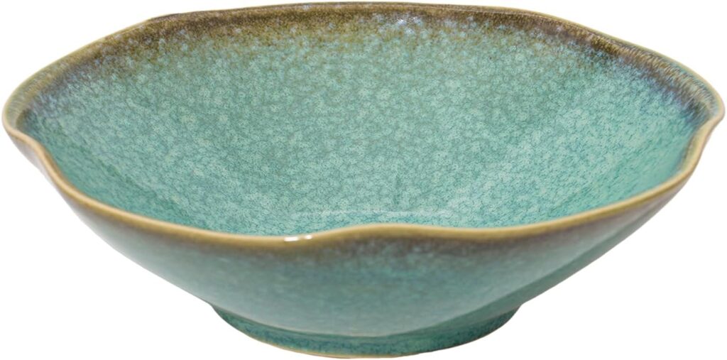 Decorative Bowl 7.6” Ceramic, Ruffle Catch All Key Bowls for Entryway Table, Coffee Table Bowl Decor, Handcrafted Large Decorative Bowl, Purse Potpourri Bowl