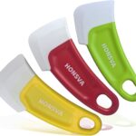 Silicone Dish Scraper to Kitchen Cleaning for Pans, Pots, Bowls, Non-stick Scraping Spatulas Tool,3 Pcs (Yellow, Green and Red)