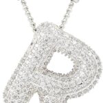 Letter Necklace, 14k Gold Plated Bubble Balloon Dainty Necklace for Women, Chunky Initial Charm Pendant Name Necklace Personalized