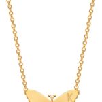 DREMMY STUDIOS Gold Initial Butterfly Necklace 14K Gold Plated Dainty Letter Pendant Necklace Gift Jewelry