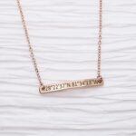 Personalized Coordinates Bar Bracelet Custom Engraved Dainty Jewelry for Her in Gold Rose Gold White Gold Ideal for Friendship Graduation Bridesmaid Chrismas Birthday Gift Idea