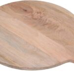 CG Hunter Wood Cutting Board 22in Handmade Round Serving & Chopping Board Paddle with Handle, Premium Home Decor Wooden Cutting Boards for Kitchen Display & Chopping, Light Wood