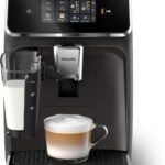 Philips Series 2300 Fully Automatic Espresso Machine – 4 Hot Drinks, Fast Clean, 40% Quieter SilentBrew, Aquaclean Filter, Matte Black (EP2330/10)