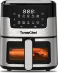 10-in-1 Air Fryer, 5.3QT Compact Family Size with Visible Window， Dishwasher Safe Basket, Oil Free for Healthy Cooking