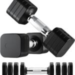 20LB Adjustable Dumbbell Set, 10lb Dumbbells Set of 2, 5 in 1 Free Weights Set, Each 4lb 6lb 8lb 10lb for Women & Men for Home Gym Exercise Workout Strength Training Equipments