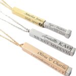 Personalized Secret Message Slide Bar Necklace Collection Custom Engraved Name, Date & Scripture Medical Alert Or Any Message You Want gift New Year’s Eve jewelry