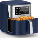 Nuwave Brio Plus 6-in-1 Air Fryer, 7-Qt Large Capacity, 50°F–400°F Precise Temp Control, Non-Toxic PFAS-Free Nonstick, Air Fry, Bake, Roast, Toast, Dehydrate, Reheat, 100 Presets, Dishwasher Safe