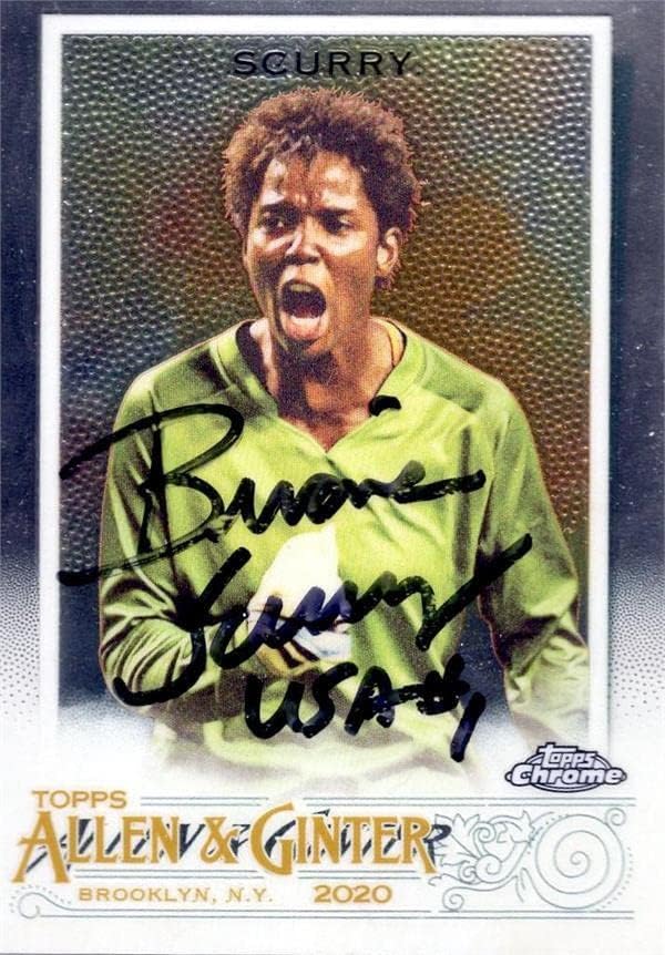 Brianna Scurry autographed trading card (Soccer USA Womens, Goalkeeper) 2020 Topps Chrome Allen & Ginter #166 – Autographed Soccer Cards