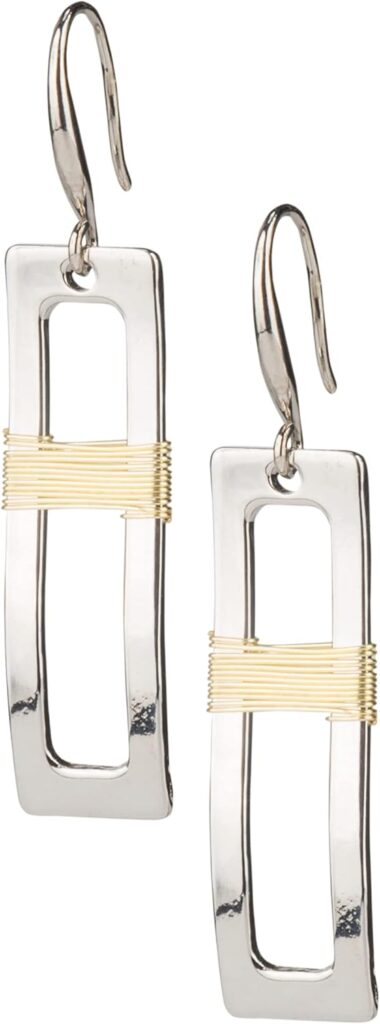 SPUNKYsoul Handmade Classy Gold and Silver Wire Wrapped Earrings for Women