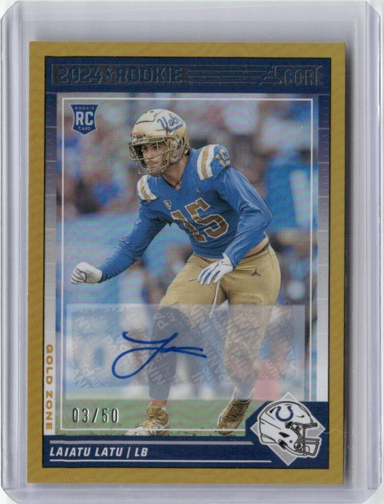 Vintage 2024 Score Gold Laiatu Latu #316/50 Autographed Rookie RC Football Card