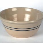 Hand-Turned Heritage Blue Stripe Stoneware Mixing Bowl 10″