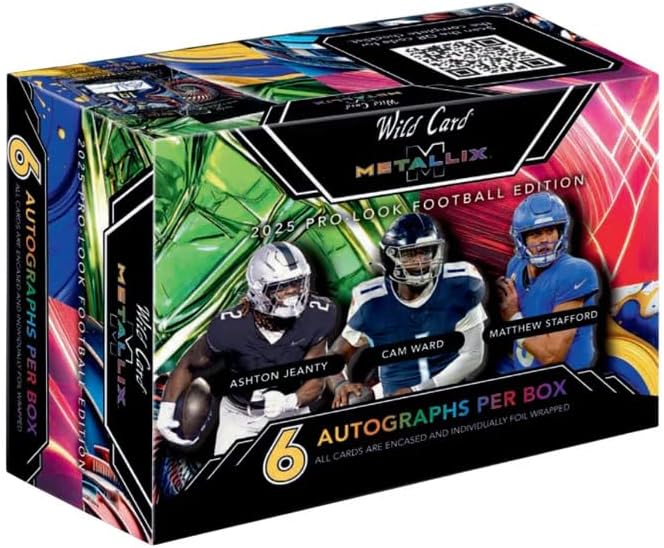 2025 Wild Card Metallix Pro-Look Football Hobby Trading Card Box (6 Encased AUTOGRAPHED Cards Per Box)
