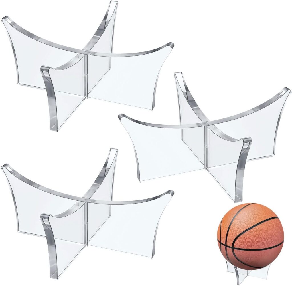 CANIPHA Acrylic Ball Stand Holder – Display Stand for Football, Basketball, Soccer, Volleyball, Rugby & More – Trophy & Memorabilia Showcase