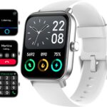 aeac Smart Watches for Women Men Android & iPhone, Alexa Built-in, 1.8″ Touch Screen Fitness Tracker with Answer/Make Calls, IP68 Waterproof Heart Rate/Sleep/SpO2 Monitor, Pedometer, 110+ Sport Modes