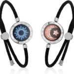 TOTWOO Long Distance Touch Bracelets for Couples, Vibration & Light up for Love Couples Bracelets | Long Distance Relationship Gifts for Girlfriend Bluetooth Pairing Jewelry