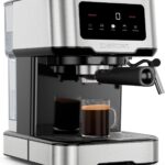 Chefman CraftBrew Espresso Machine, 15-Bar Pump Digital Espresso Maker w/Steam Wand for Latte & Cappuccino, Compact Espresso Coffee Machine w/ 1.5L Removable Water Reservoir – Stainless Steel
