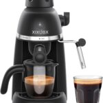 Coffee Machine, 3.5 Bar Espresso & Cappuccino Machine with Steam Wand, Compact Design Coffee Maker for Latte, Safety Lock & Tritan Cups, 800w, Black