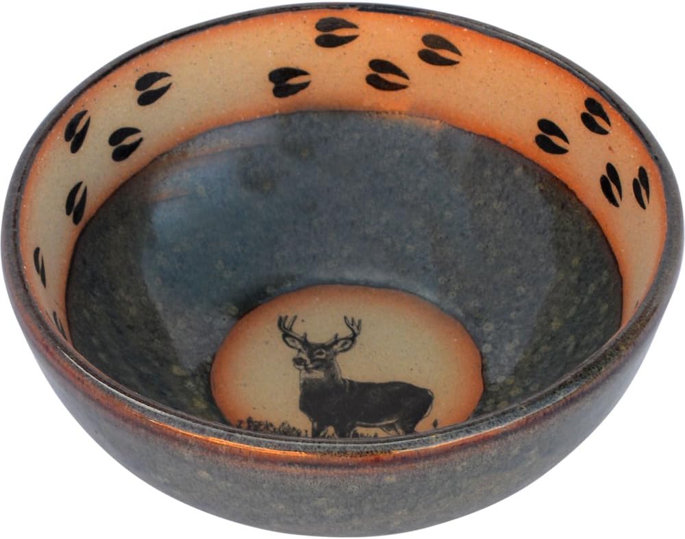 ALWAYS AZUL POTTERY Deer Tracks Soup Bowl in Seamist Glaze – Handmade Ceramic Pottery Bowl – Handcrafted Polished Stoneware – Unique & Stylish Glazed Bowl, Great for Soup, Salad, Cereal and More