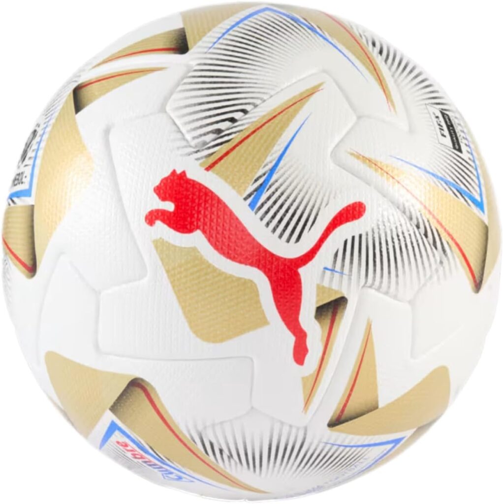 Puma Cumbre CONMEBOL Copa America FIFA Match Ball – Official Match Ball for High-Level Soccer Games, Size 5 (PUMA White-PUMA Gold)