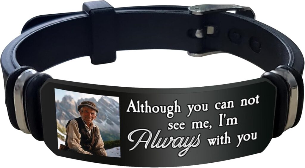 Personalized Photo Memorial Bracelet – Engraved Picture Name & Custom Silicone ID Bracelet